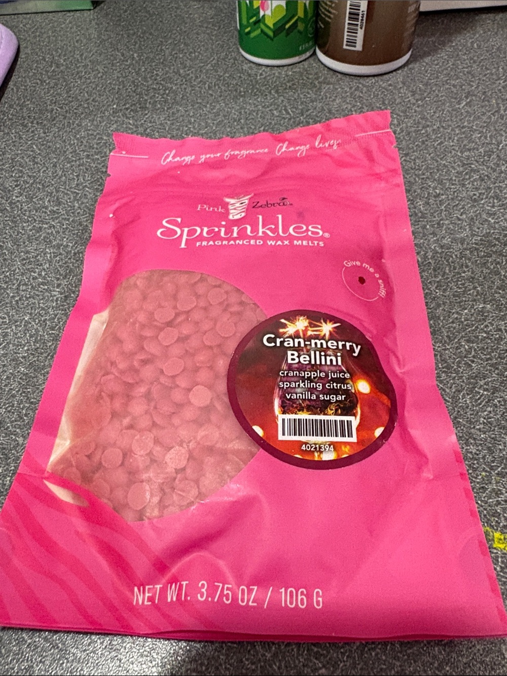 Pink Zebra Sprinkles Wax Melts - Cran-merry Bellini